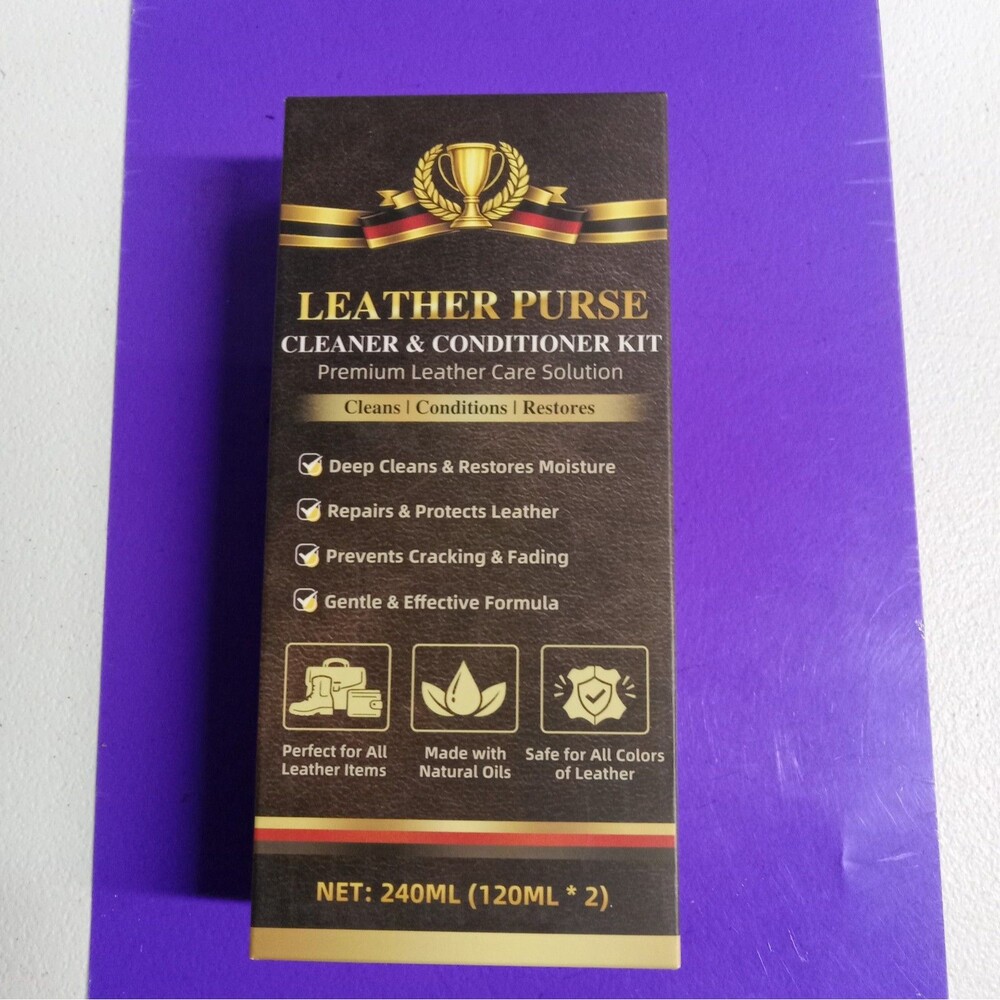 Leather Purse Cleaner & Conditioner Kit 240ml Cleans, Conditions, Protects